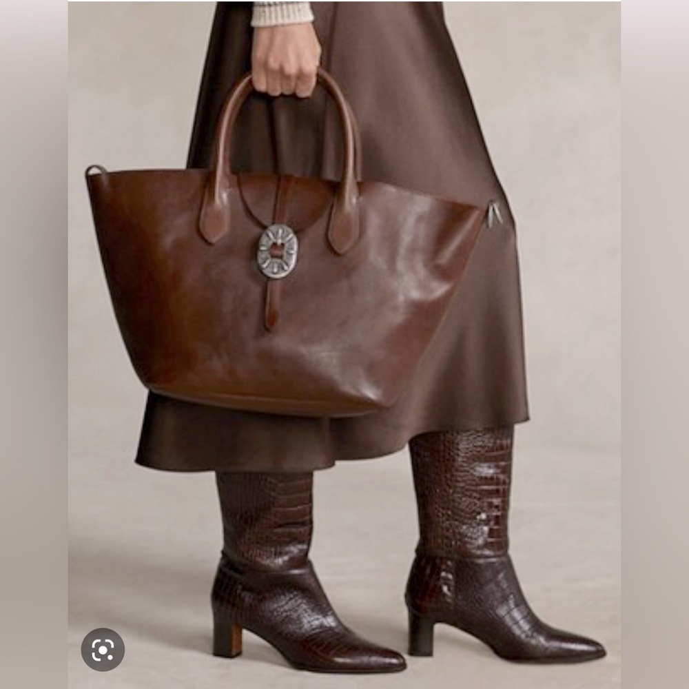 Polo Ralph Lauren Colcho Leather Large Bellport Tote Bag